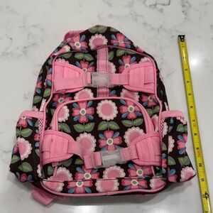 Pottery Barn Kids Toddler Pink and Brown Floral Backpack